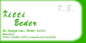 kitti beder business card